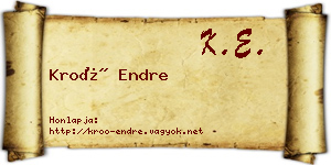 Kroó Endre névjegykártya