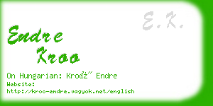 endre kroo business card